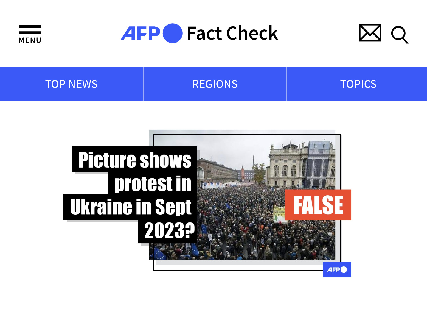 Old Italian rally photo falsely shared as 'anti-war protest' in Ukraine in Sept 2023